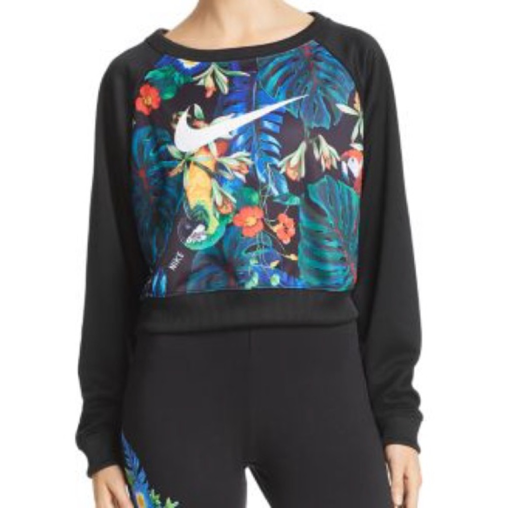 Nike Black Sweatshirt with Tropical Print - Picture 7 of 8